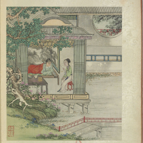 《风月秋声.西厢记图